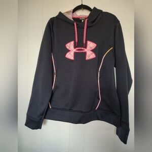 Under Armour Women's Black Sweater with Pink Logo Size XL